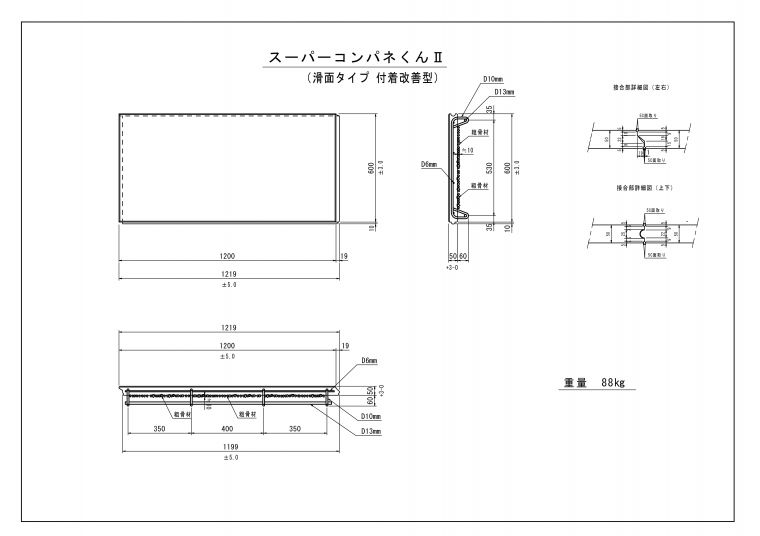 スーパーコンパネくんⅡ(滑面　付着改善)　標準/半裁タイプ