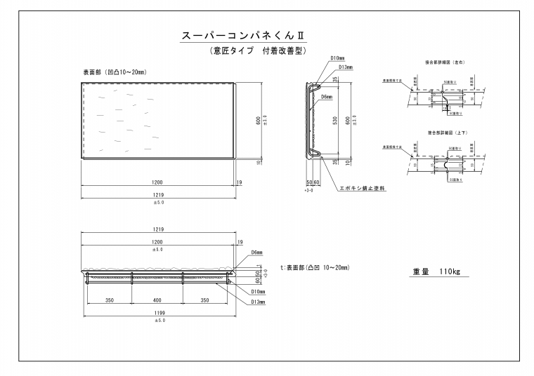 スーパーコンパネくんⅡ(意匠 付着改善)　標準/半裁タイプ